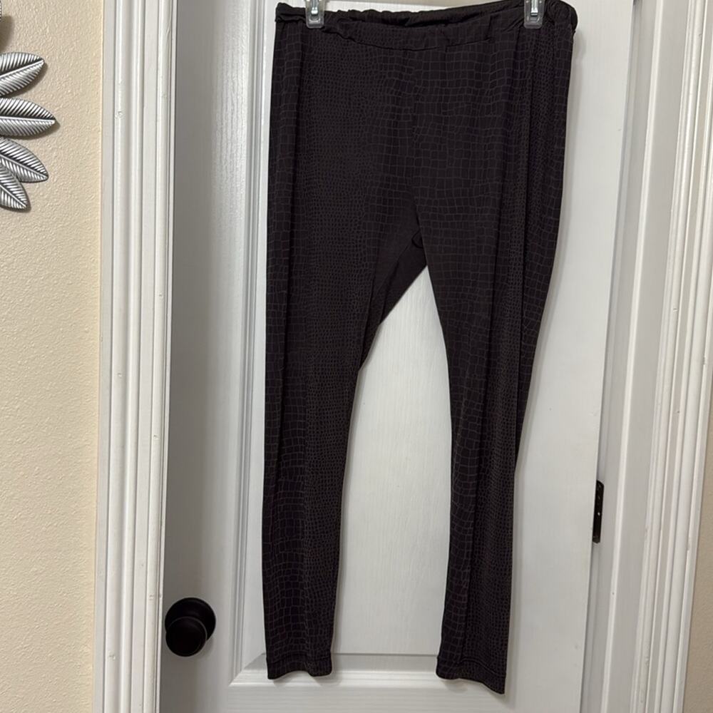 Santory crocodile snake skin animal print brown charcoal leggings size L